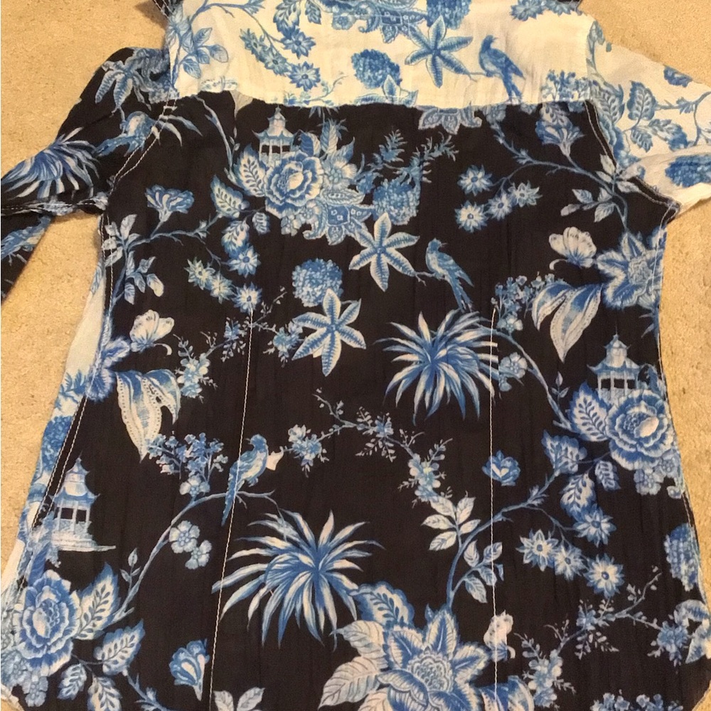 CINO Blue Floral Button-Down Shirt - Picture 3 of 6